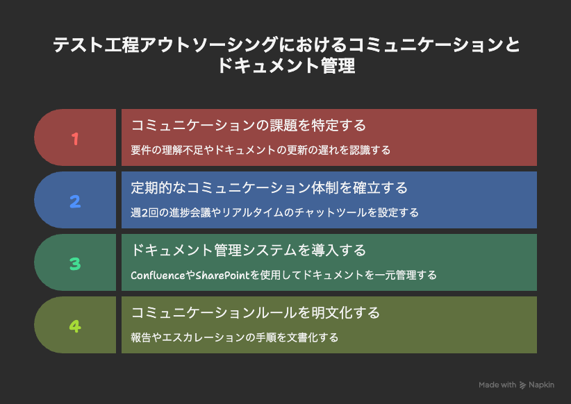テスト工程アウトソーシングにおけるコミュニケーションとドキュメント管理